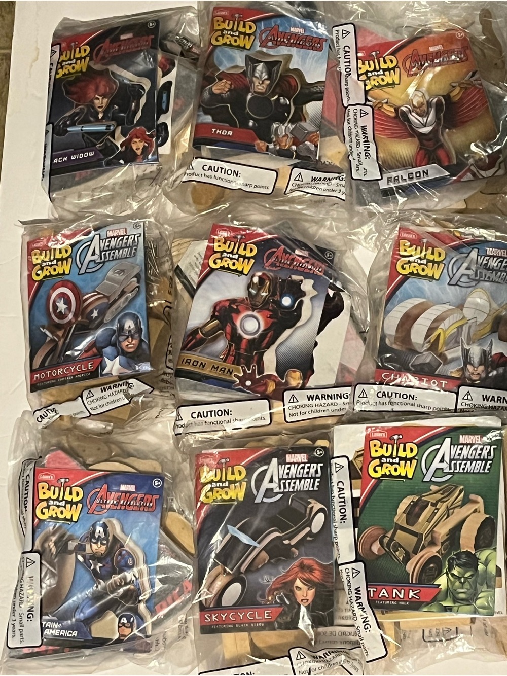 Build and Grow Marvel Avengers Assemble Kids Building Set - 9 Kits